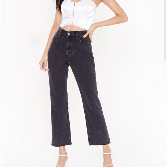 Nasty Gal Denim - Nasty Gal Straight Leg Jeans Raw Hem